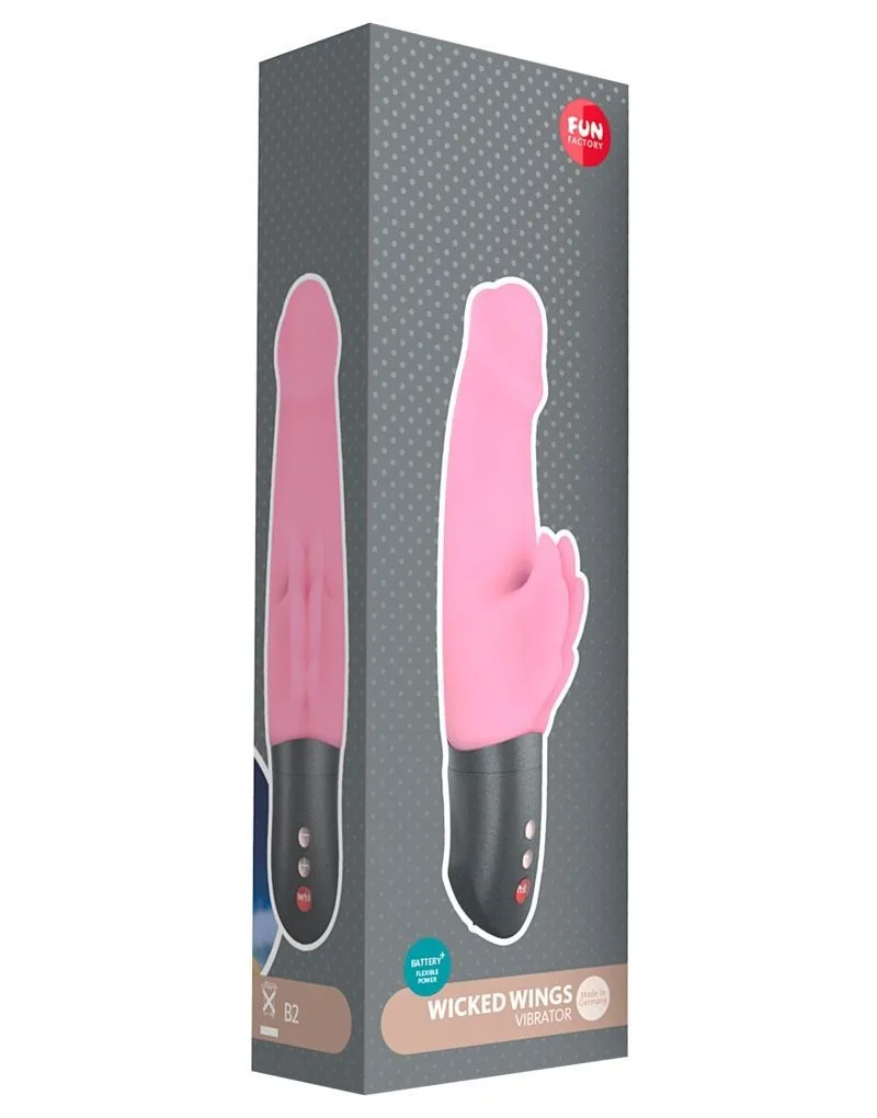 вибратор fun factory wicked wings battery plus, нежно-розовый в Новом Уренгое