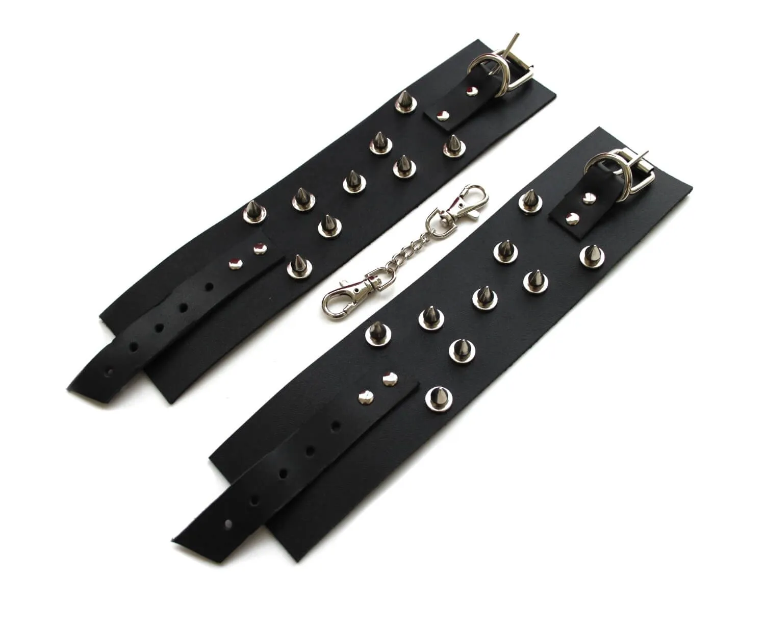 поножи декоративные кожаные pinkrabbit c шипами, черные в Новом Уренгое