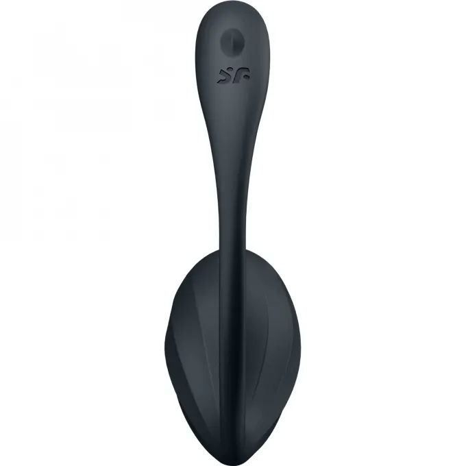 виброяйцо satisfyer ribbed petal connect app с пультом ду, черное, 7,8 см в Новом Уренгое