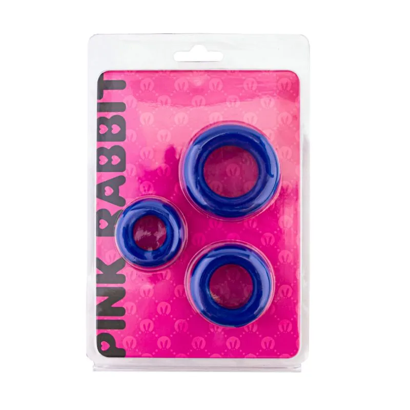 набор эрекционных колец pinkrabbit toyz, синий в Новом Уренгое
