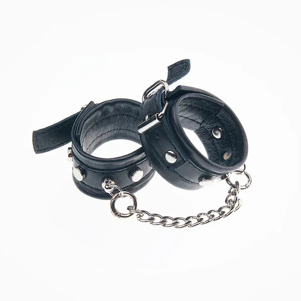 наручники-таблетки, кожаные чёрные в Новом Уренгое