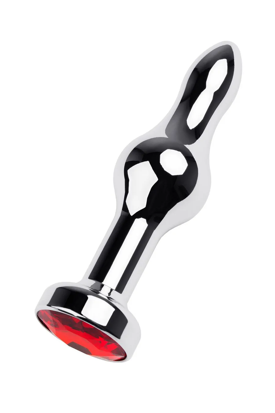 анальная втулка metal by toyfa, металл, серебряная, с красным кристаллом, 10 см, ø 2,8 см, 75 г в Новом Уренгое