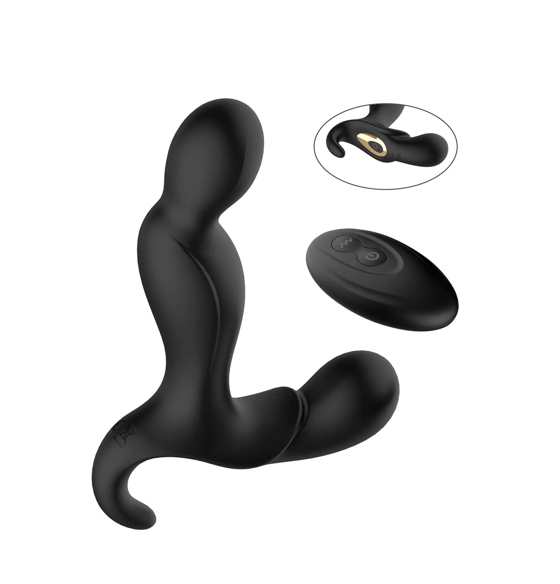 Стимулятор простаты с пультом PinkRabbit ROYAL KNIGHT, черный