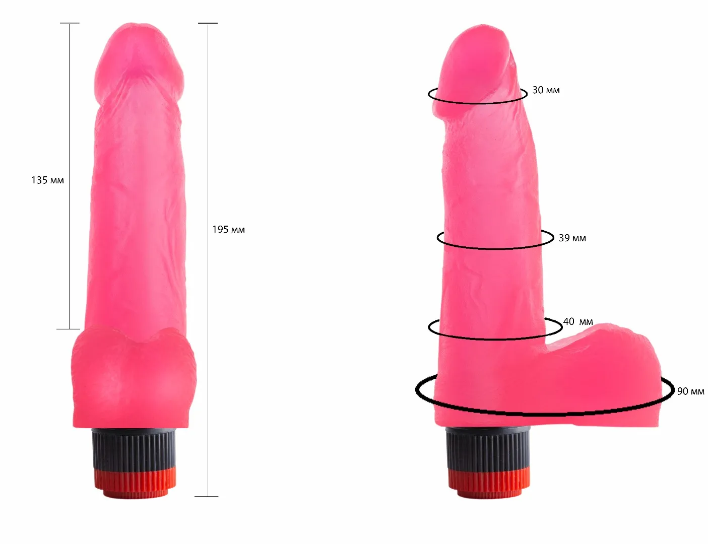 вибратор гелевый розовый 221600ru в Новом Уренгое