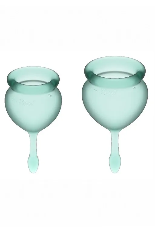 набор менструальных чаш satisfyer feel good menstrual cup (dark green) в Новом Уренгое