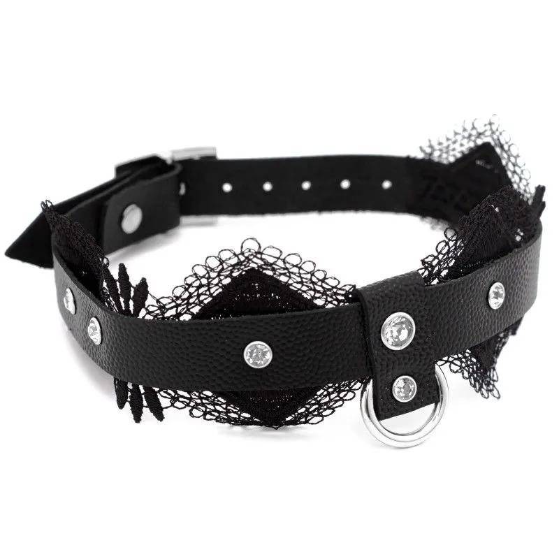 чокер с кружевом pinkrabbit чёрный в Новом Уренгое