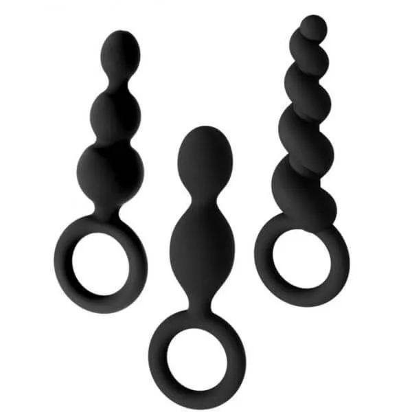 набор из трёх стимуляторов satisfyer booty call, чёрные в Новом Уренгое
