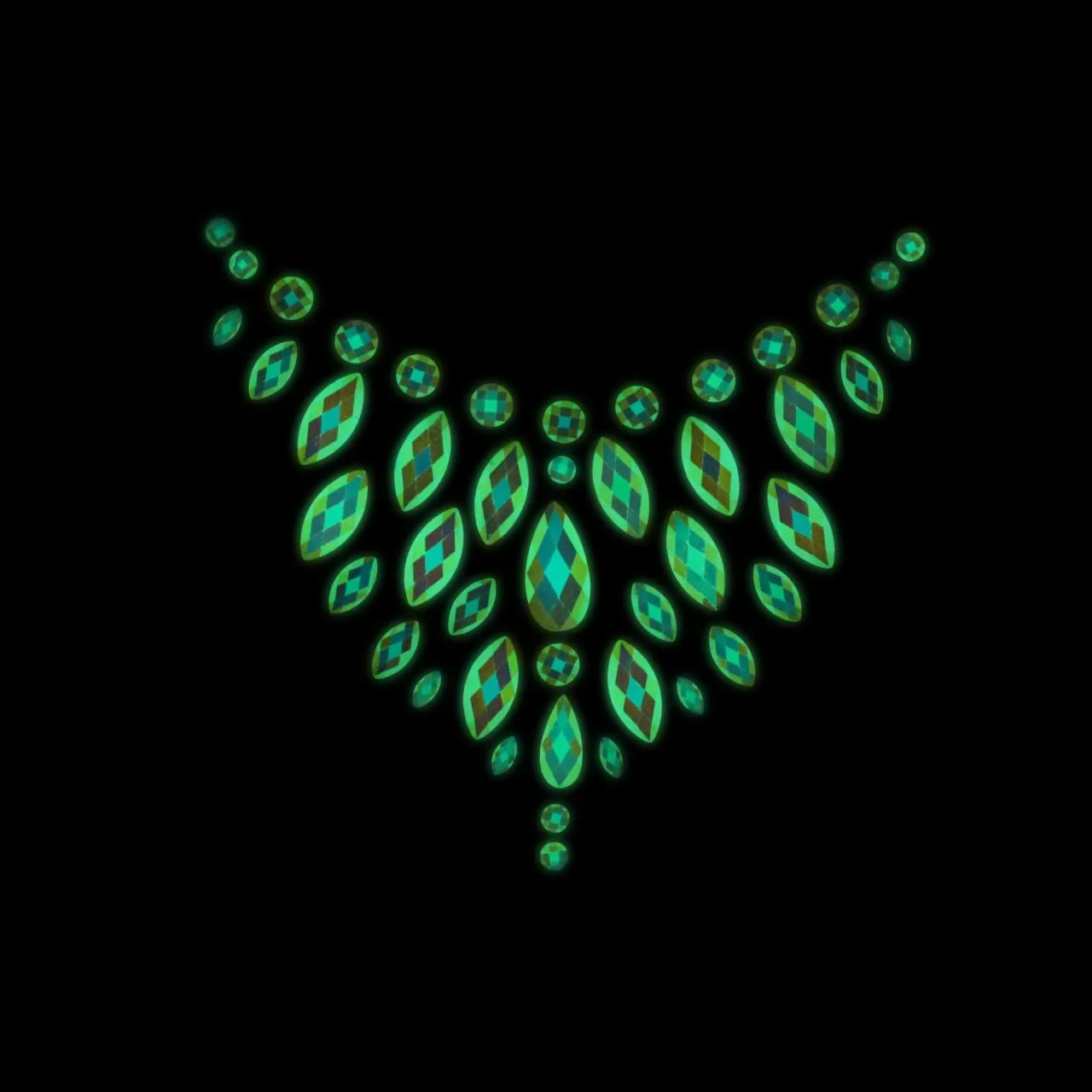 декоративное украшение (камни) на клеевой основе body jewelry stickers - chest - glow in the dark - в Новом Уренгое