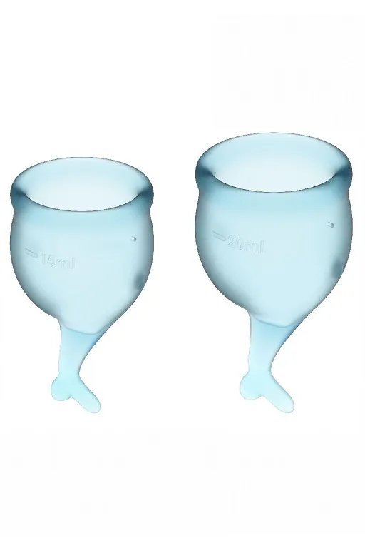 набор менструальных чаш satisfyer feel secure menstrual cup (light blue) в Новом Уренгое
