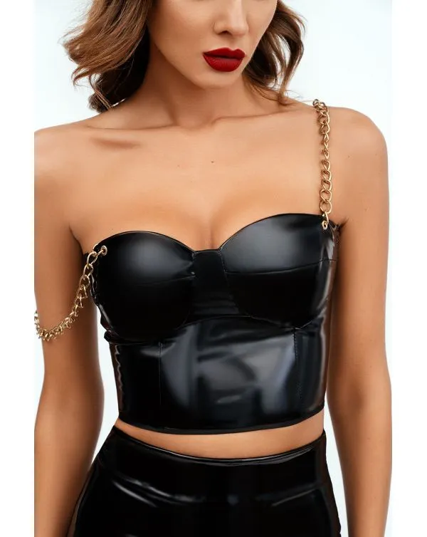 Эротическое лакированный топ с цепями в Новом Уренгое