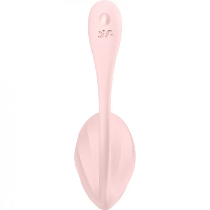 виброяйцо satisfyer ribbed petal connect app с пультом ду, розовое, 7,8 см в Новом Уренгое