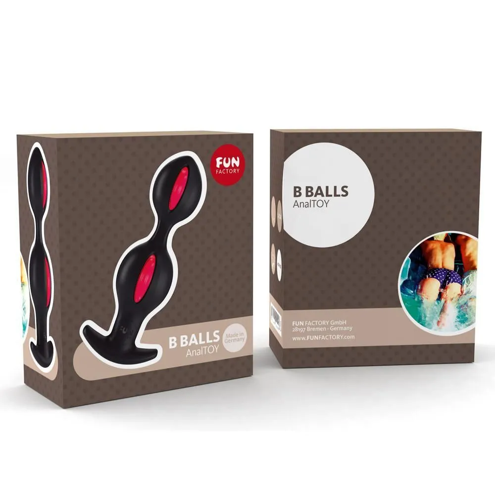 анальные шарики fun factory b balls, черно-малиновые в Новом Уренгое