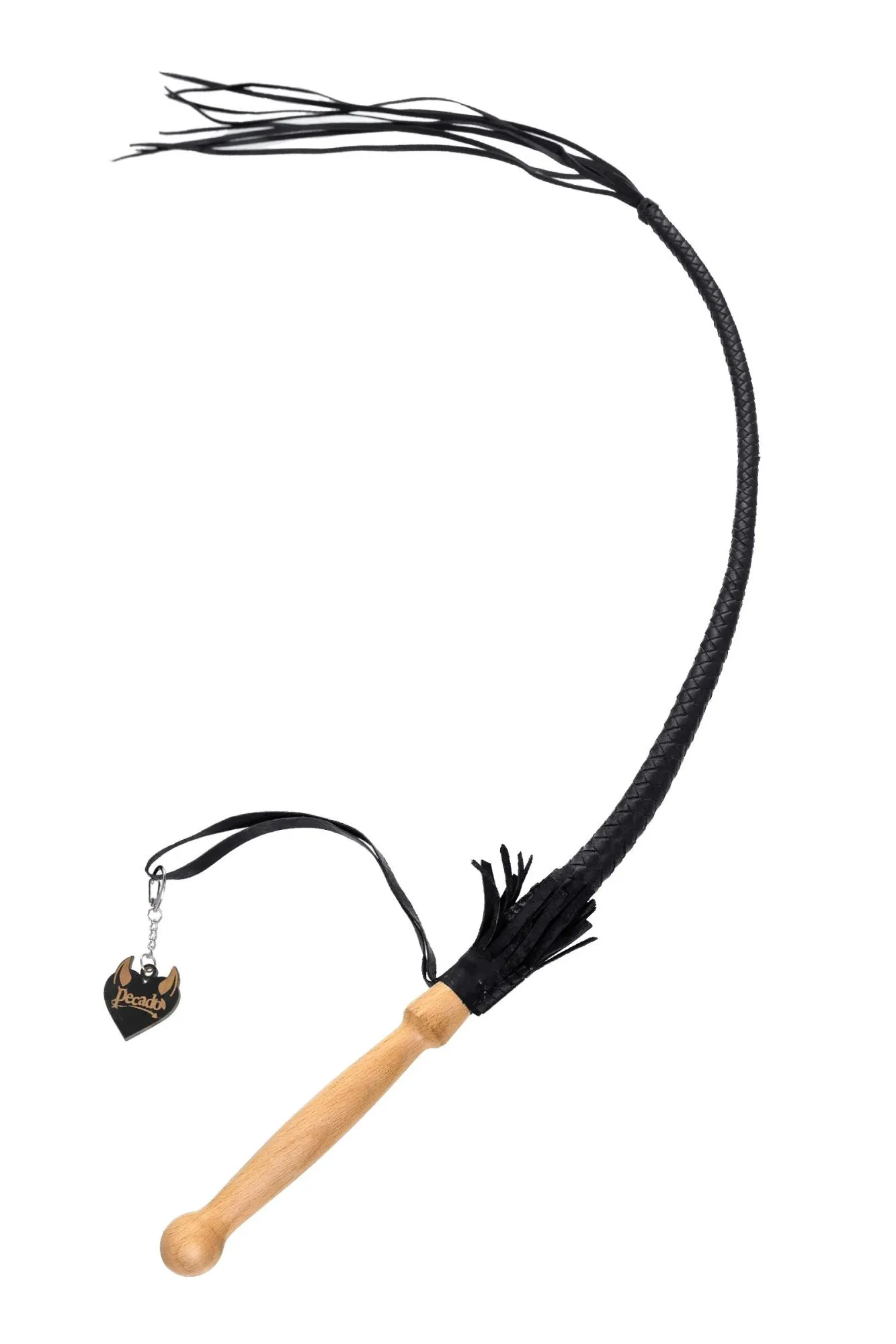 кнут плетеный pecado bdsm, натуральная кожа, чёрный, 75 см в Новом Уренгое