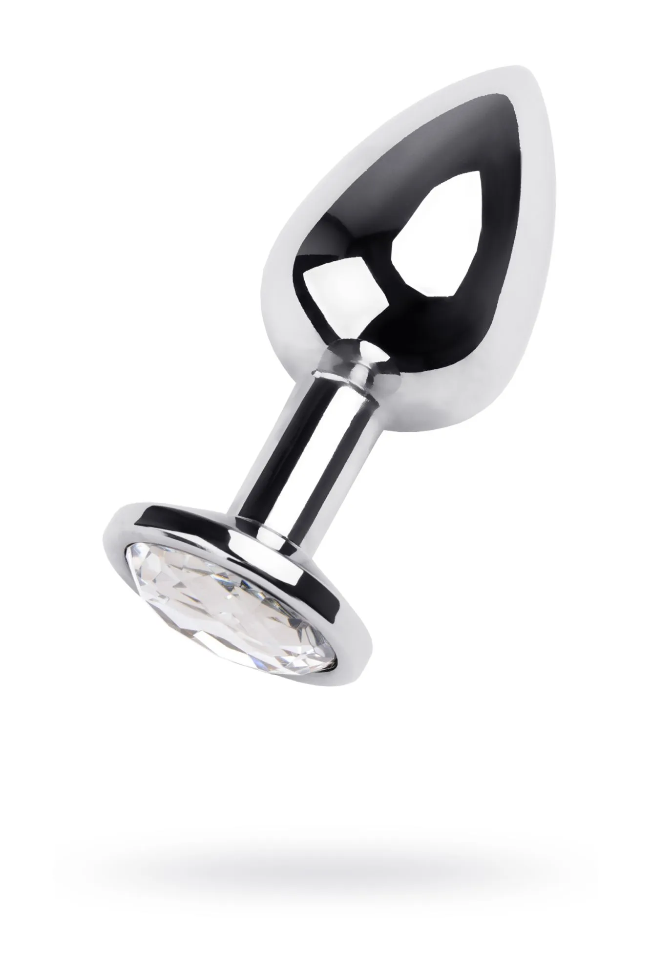 анальная втулка metal by toyfa, металл, серебряная, с кристаллом цвета алмаз, 9,2 см, ø 4 см, 425 г в Новом Уренгое