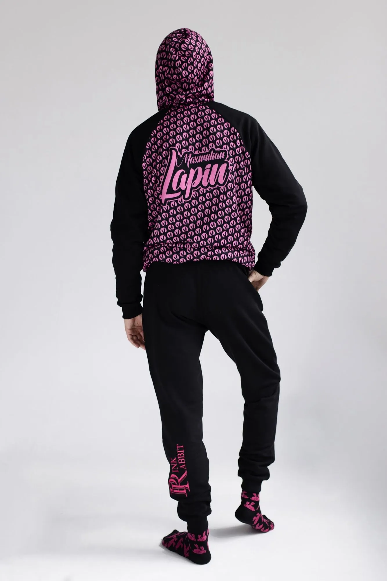 Костюм PinkRabbit из хлопкового футера, двусторонний, чёрный