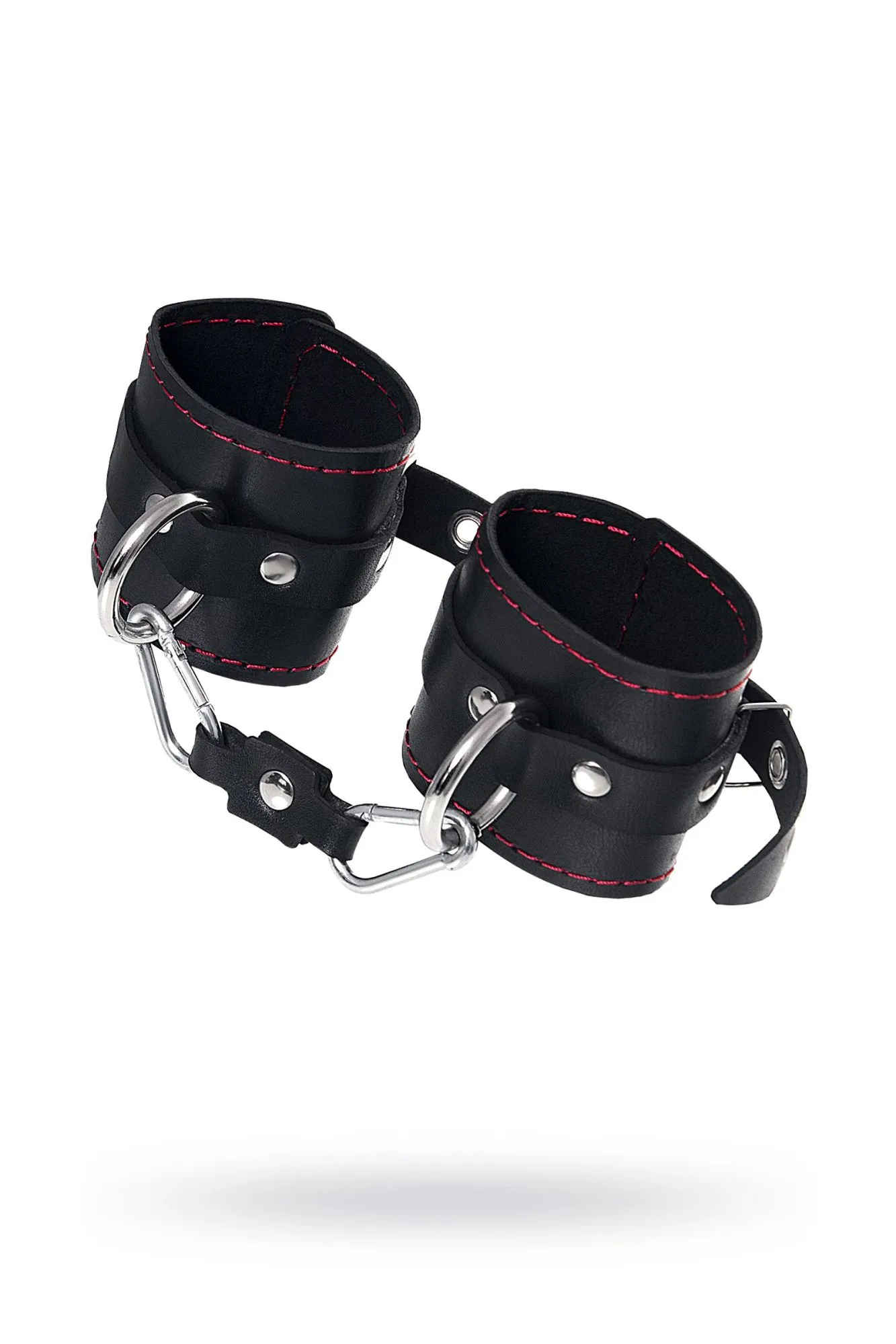 наручники pecado bdsm, однослойные с контрастной строчкой, натуральная кожа, черные в Новом Уренгое