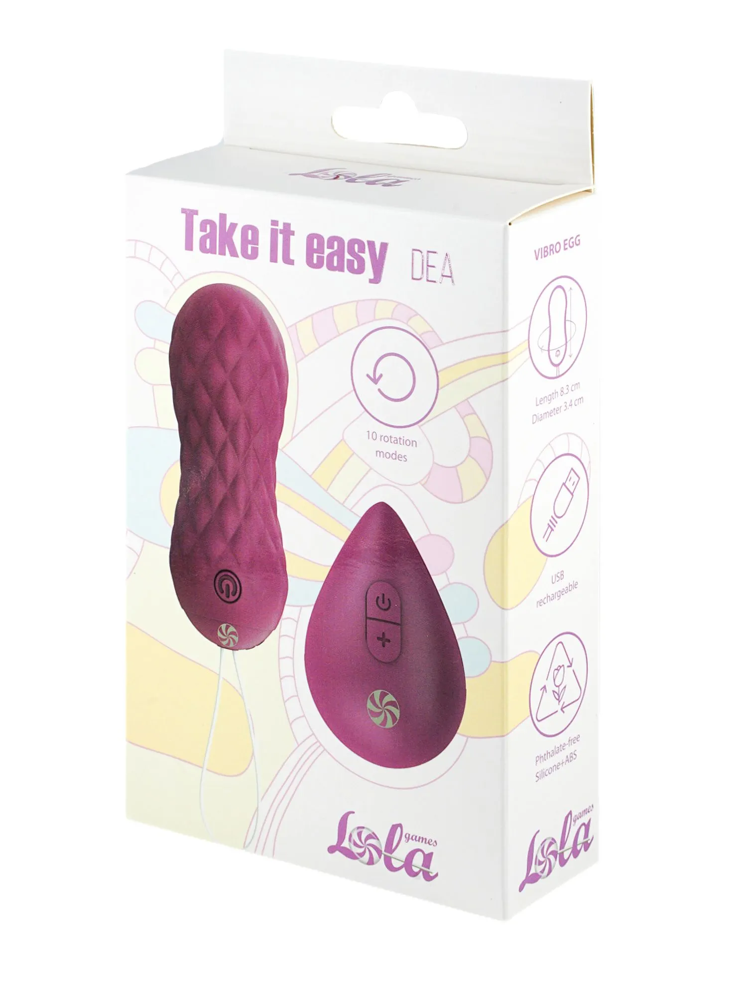 вращающиеся виброшарики на пульте take it easy dea purple 9021-06lola в Новом Уренгое