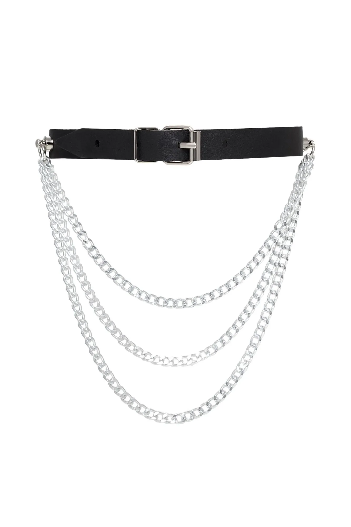 чокер pecado bdsm, с цепочками, модель 1, натуральная кожа, черный в Новом Уренгое