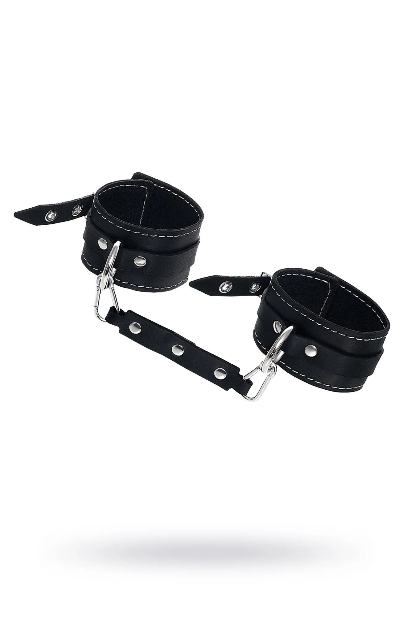 оковы pecado bdsm, двухслойные с белой строчкой, натуральная кожа, черные в Новом Уренгое