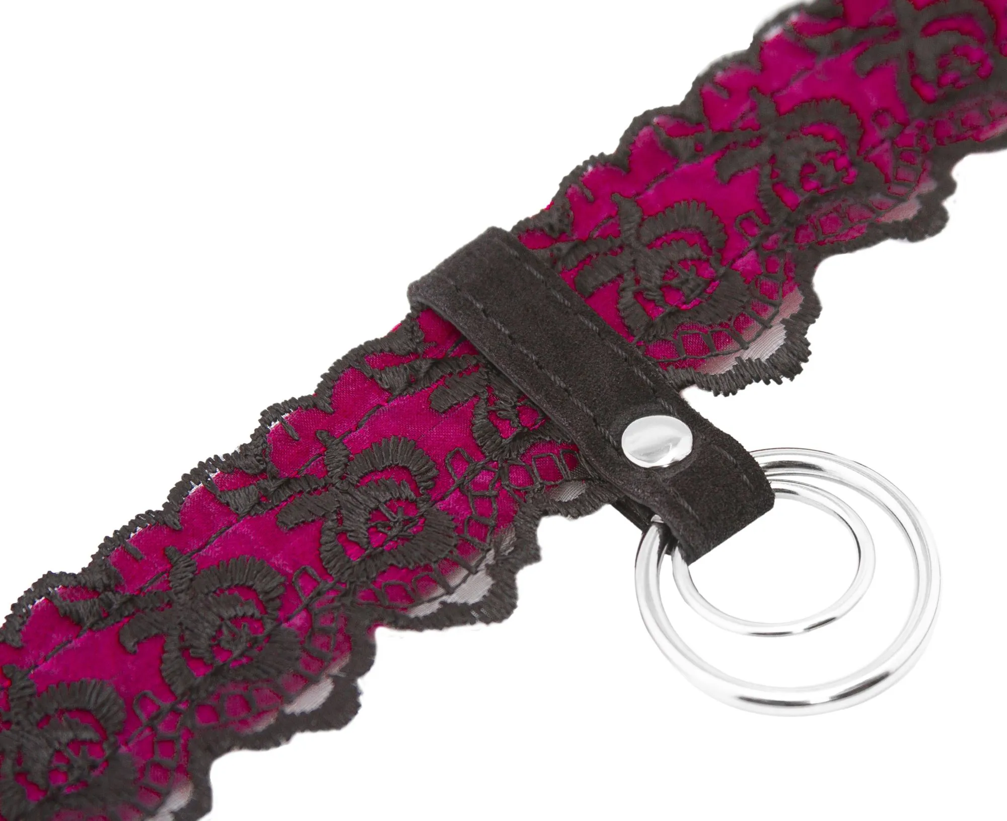 чокер pinkrabbit шарм кружевной со стразами, черно-красный в Новом Уренгое