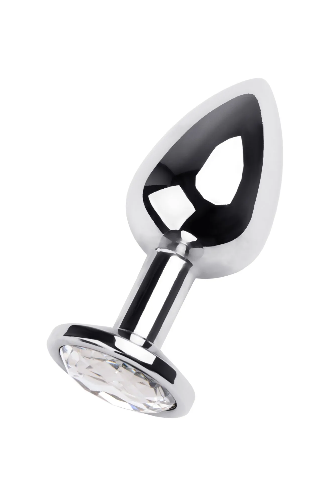 анальная втулка metal by toyfa, металл, серебряная, с кристаллом цвета алмаз, 9,2 см, ø 4 см, 425 г в Новом Уренгое