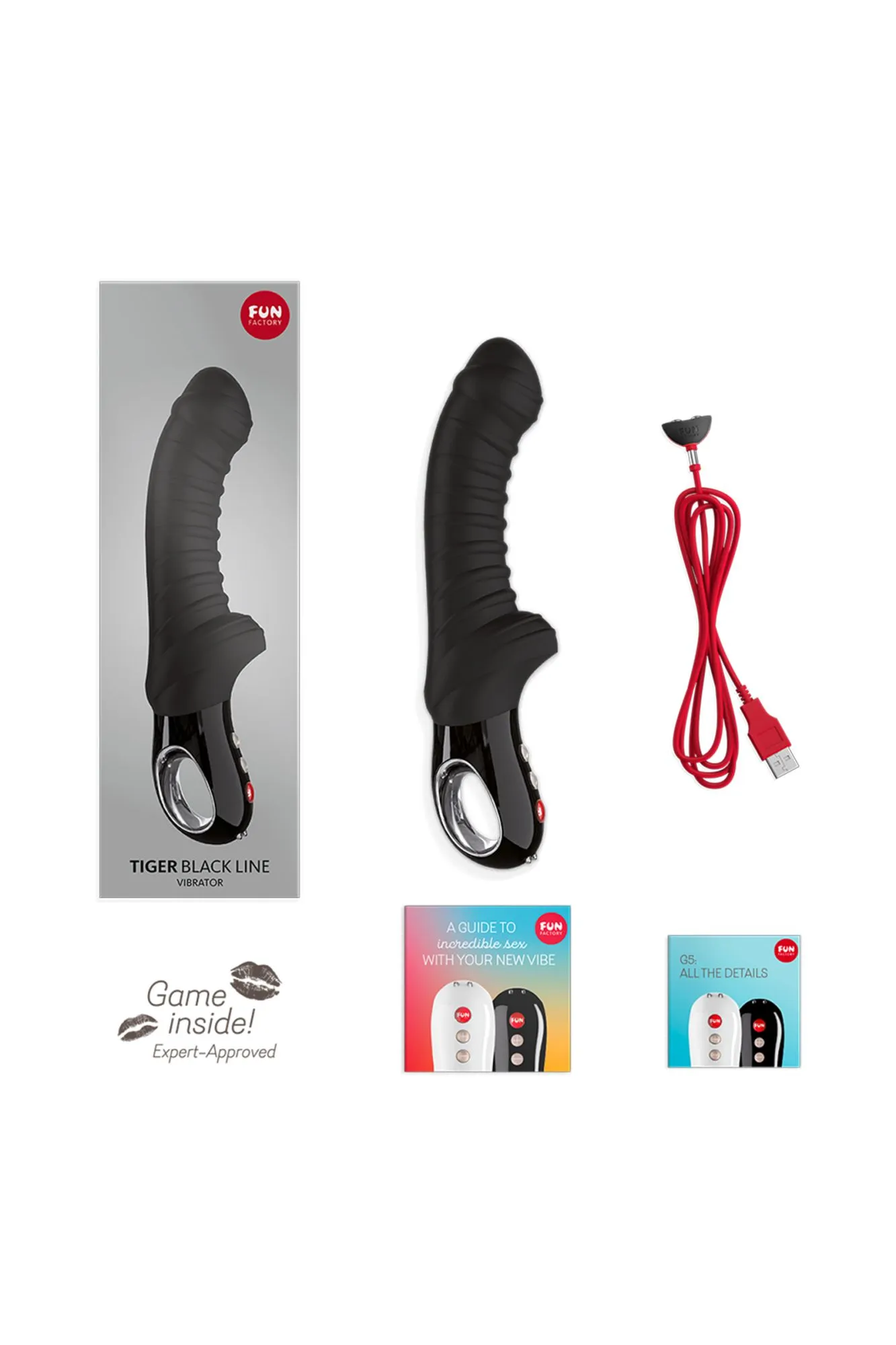 вибратор fun factory tiger, силикон, черный, 23 см в Новом Уренгое