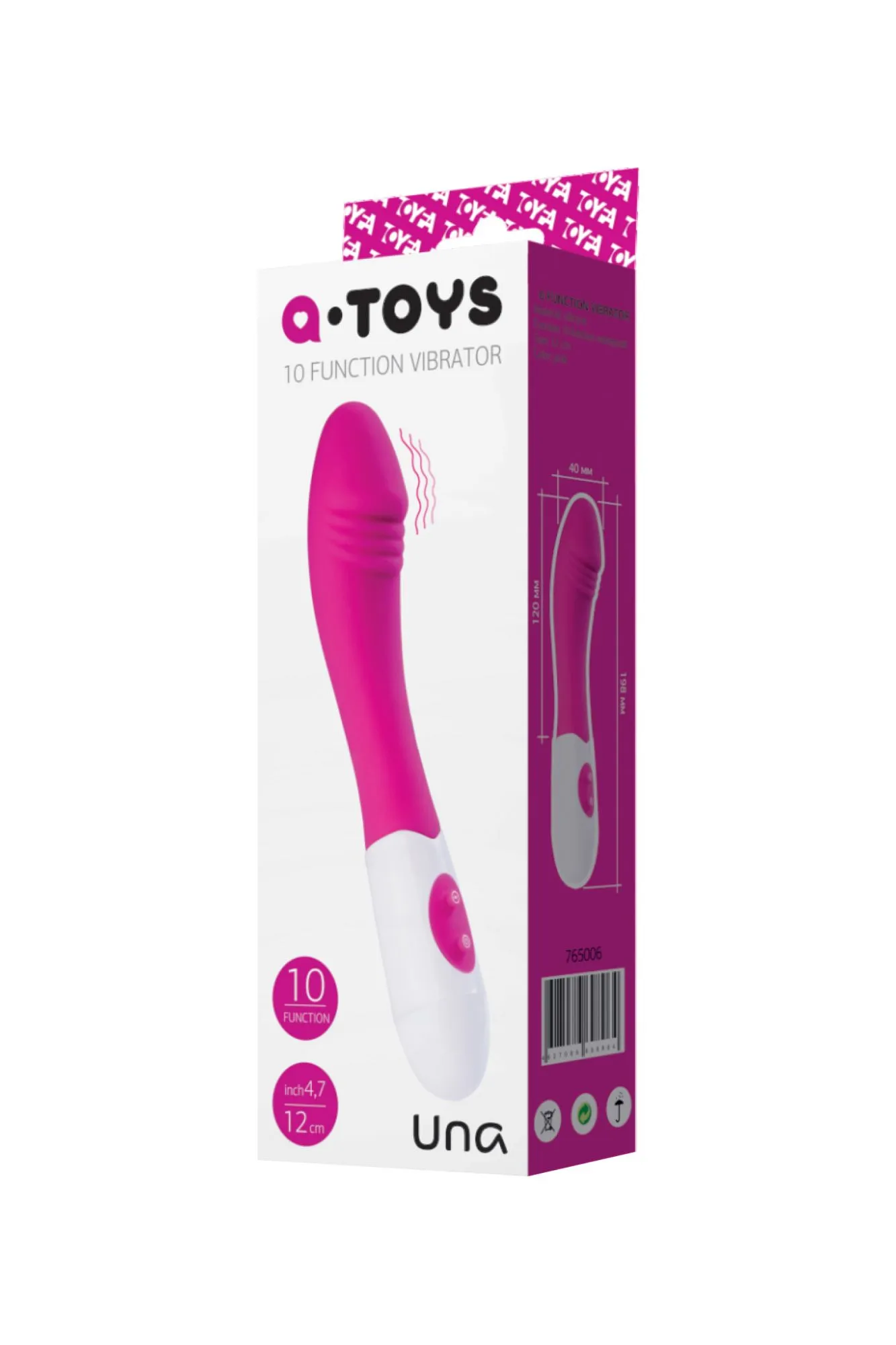 нереалистичный вибратор a-toys by toyfa una, силикон, розовый, 19,8 см в Новом Уренгое