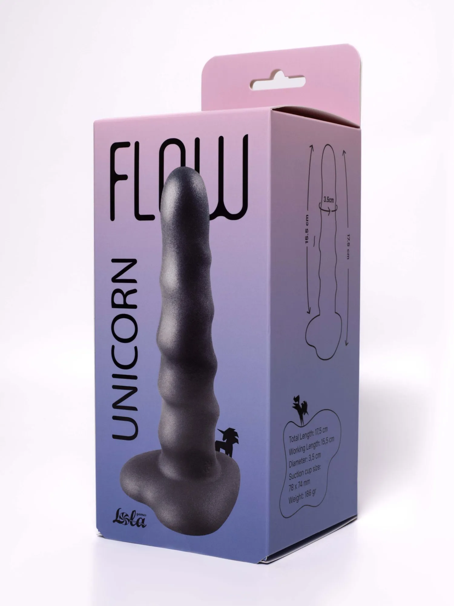 нереалистичный дилдо unicorn black 2043-03lola в Новом Уренгое