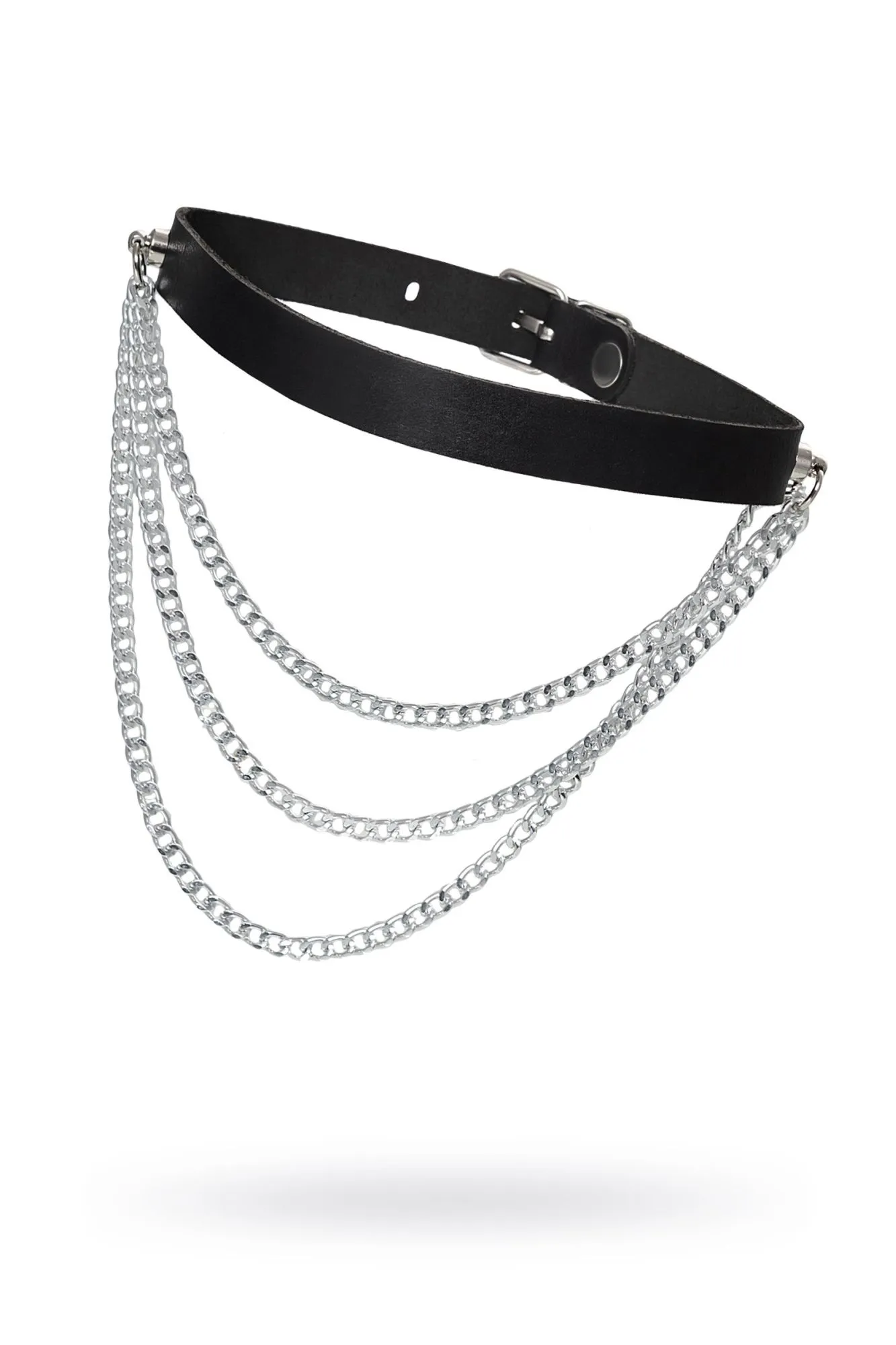 чокер pecado bdsm, с цепочками, модель 1, натуральная кожа, черный в Новом Уренгое