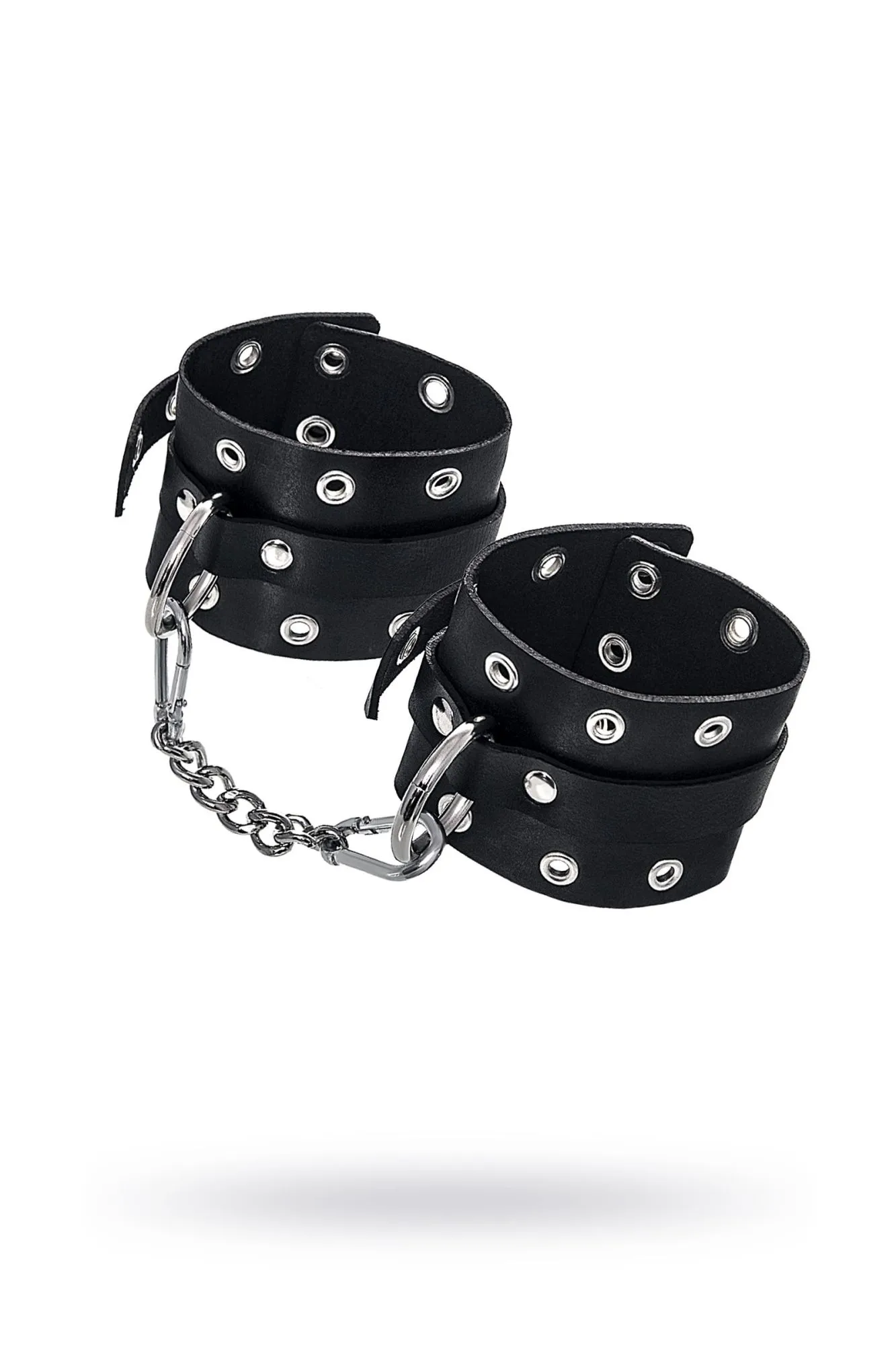 наручники pecado bdsm, однослойные с люверсами, натуральная кожа, черные в Новом Уренгое