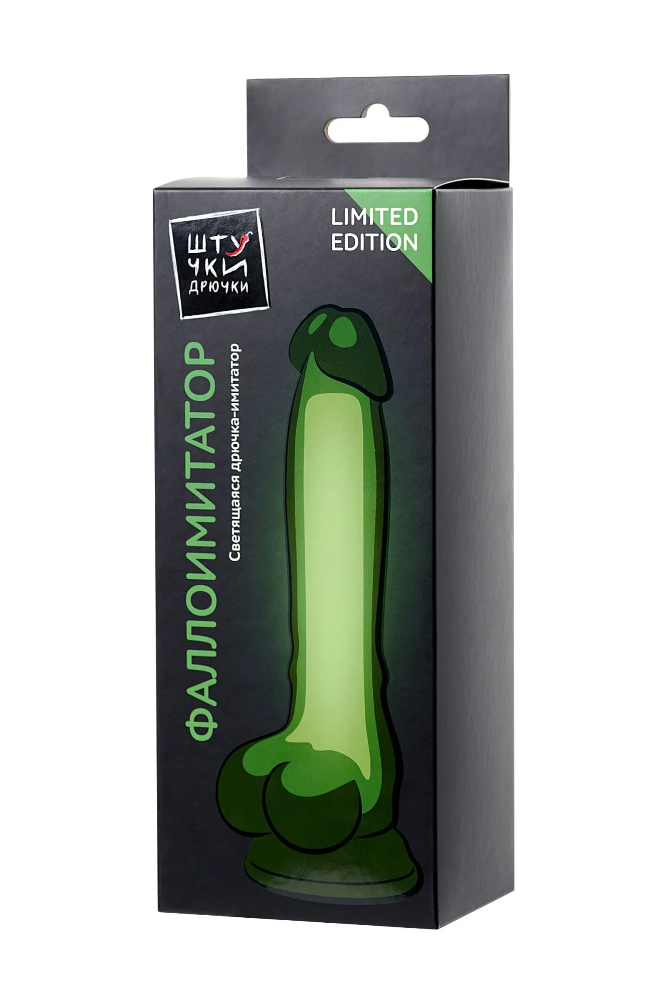 фаллоимитатор штучки-дрючки светящийся в темноте, силикон, прозрачный, 20 см в Новом Уренгое