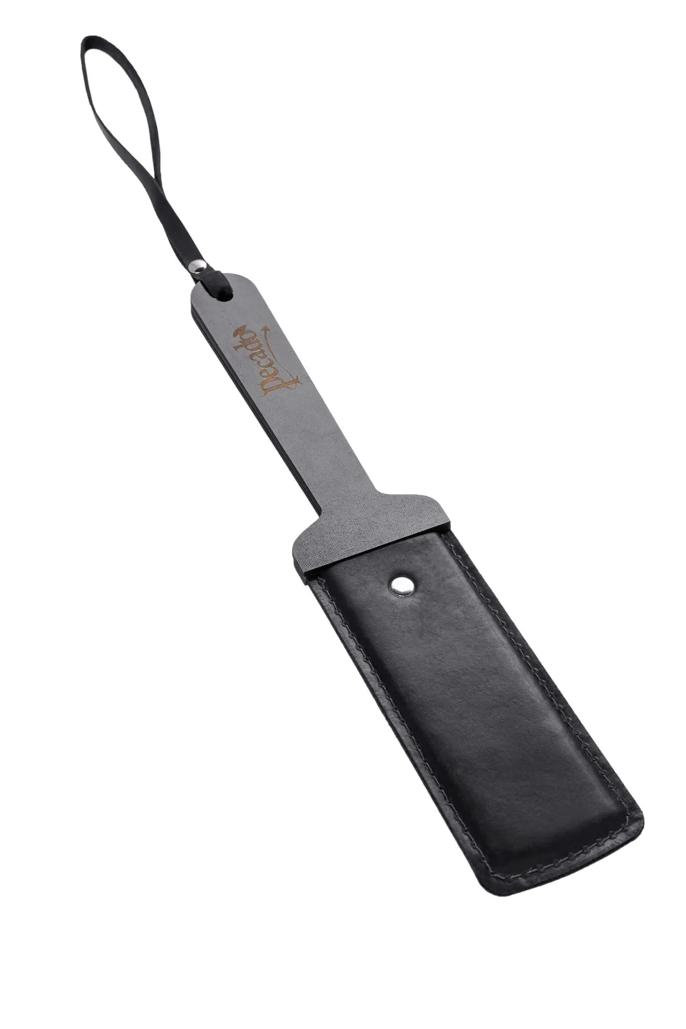 паддл pecado bdsm, твердый, натуральная кожа и дерево, черный в Новом Уренгое