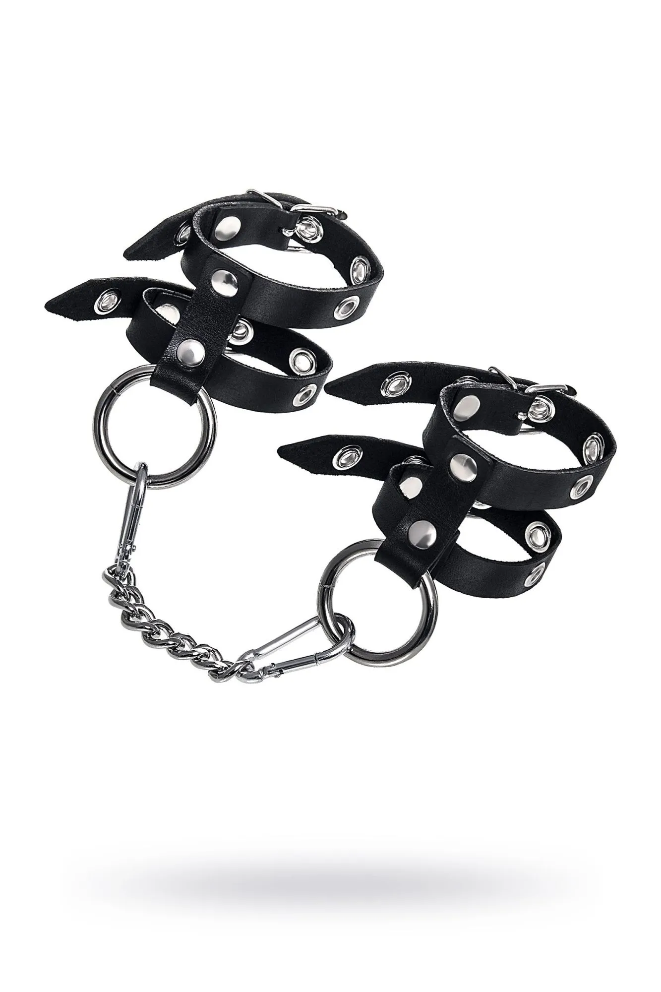 наручники pecado bdsm, однослойные из двух ремешков, натуральная кожа, черные в Новом Уренгое