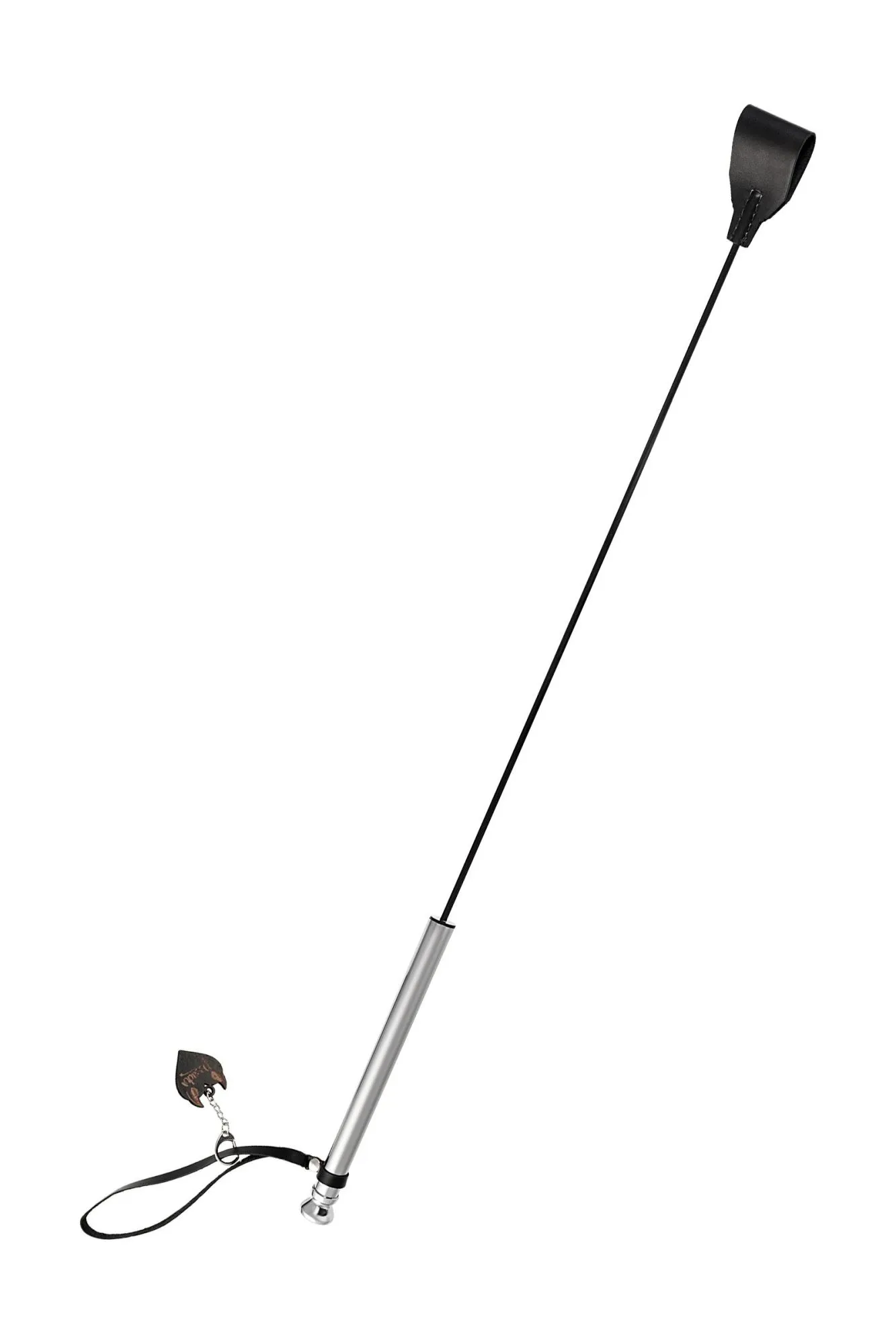 стек pecado bdsm, с металлической рукоятью, модель 2, натуральная кожа, чёрный в Новом Уренгое