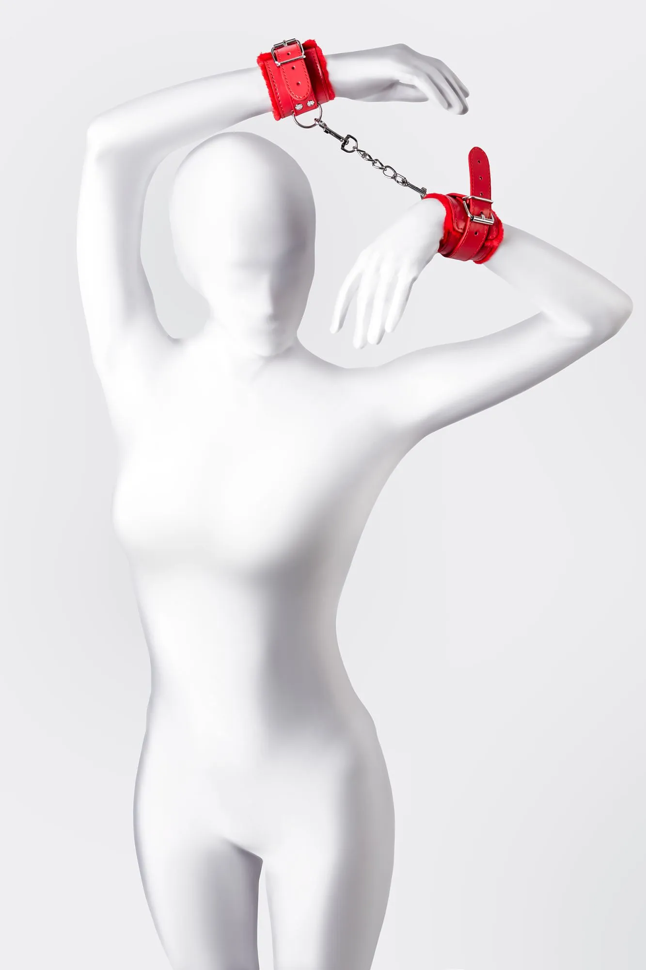 наручники anonymo #0105, pu кожа, красные, 27 см в Новом Уренгое