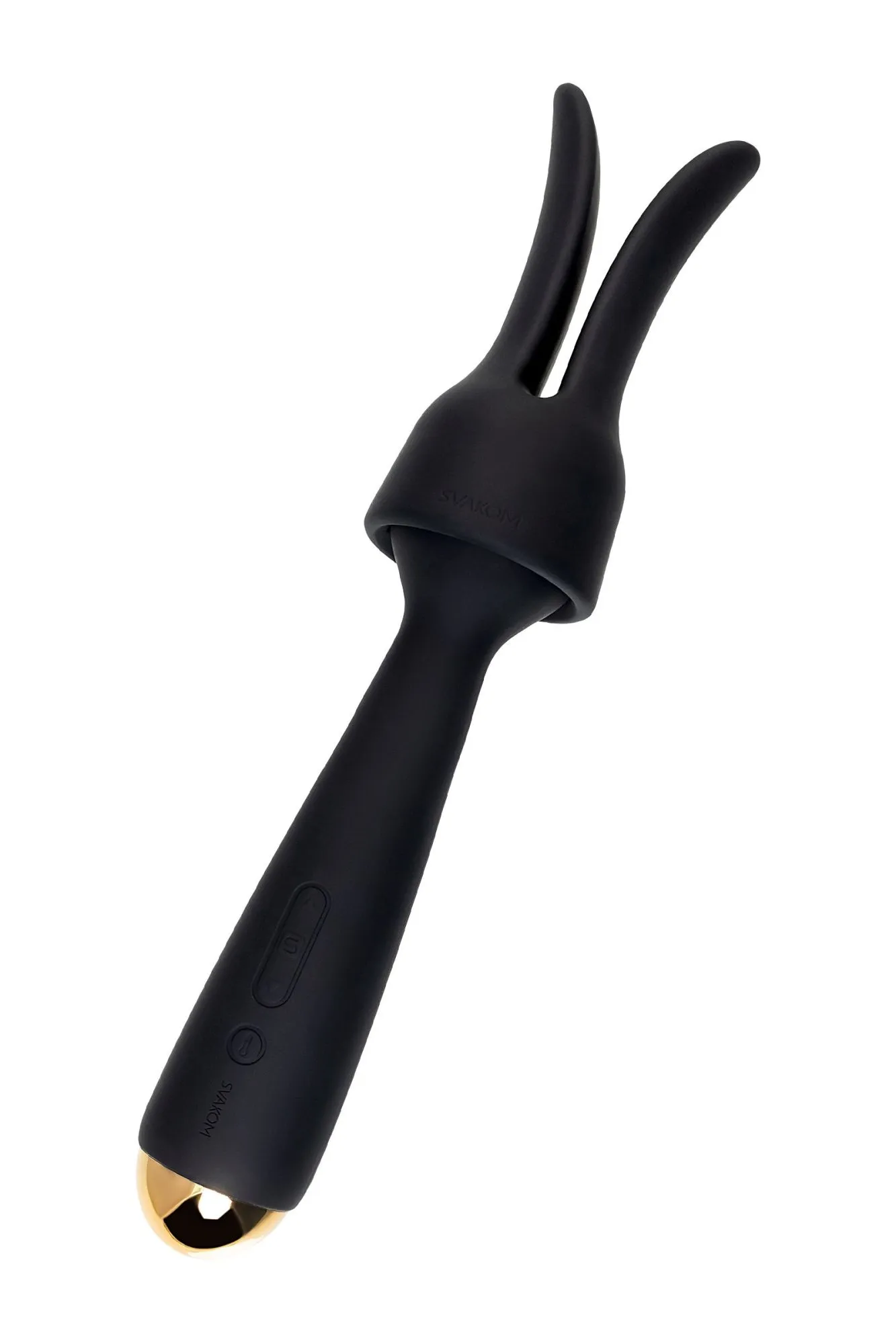 вибратор с насадкой svakom emma neo, силикон, черный, 21 см в Новом Уренгое