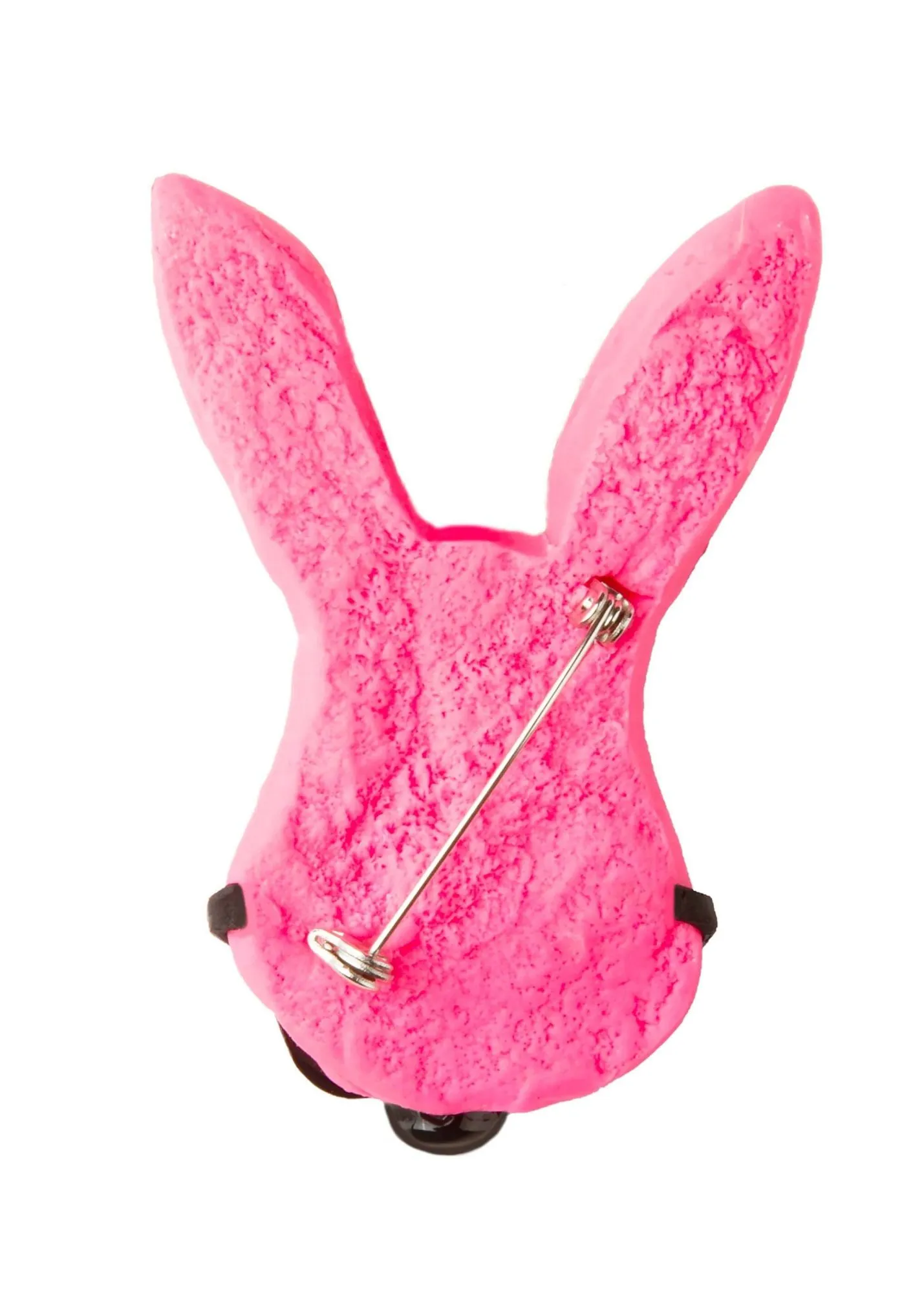 брошь розовый кролик с черным кляпом на булавке в Новом Уренгое