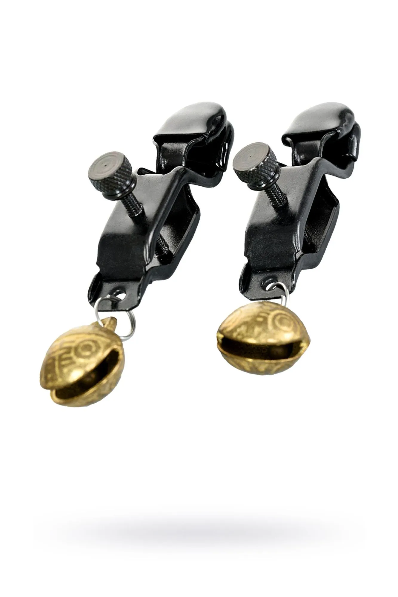 зажимы для сосков toyfa theatre, металл, черный с золотистым колокольчиком в Новом Уренгое