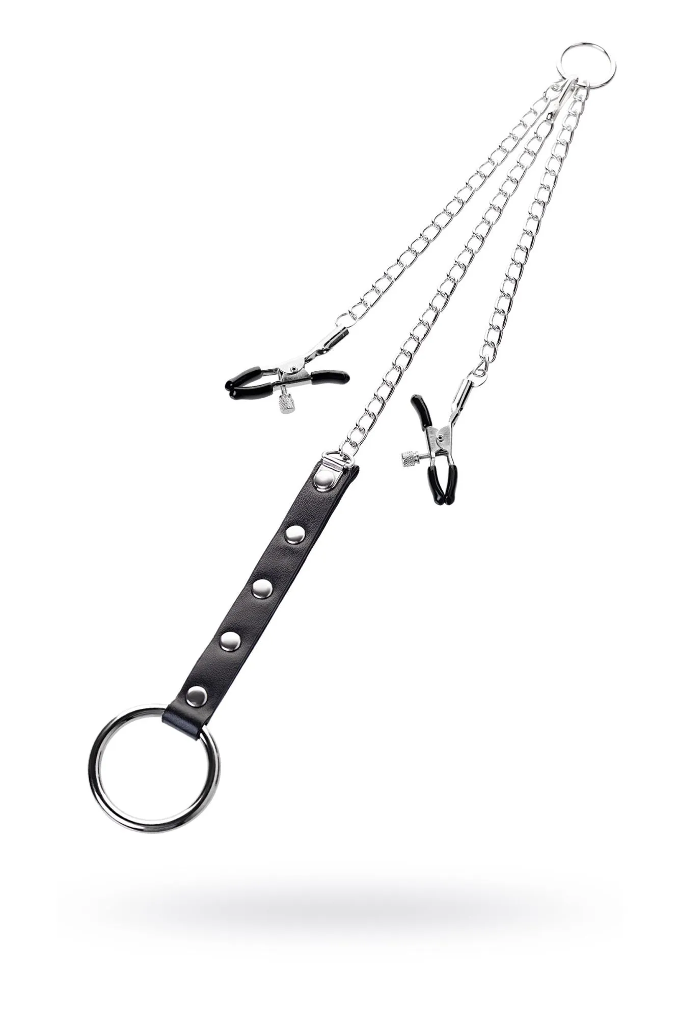 зажимы для сосков toyfa metal с кольцом для пениса, серебряные, 60 см в Новом Уренгое