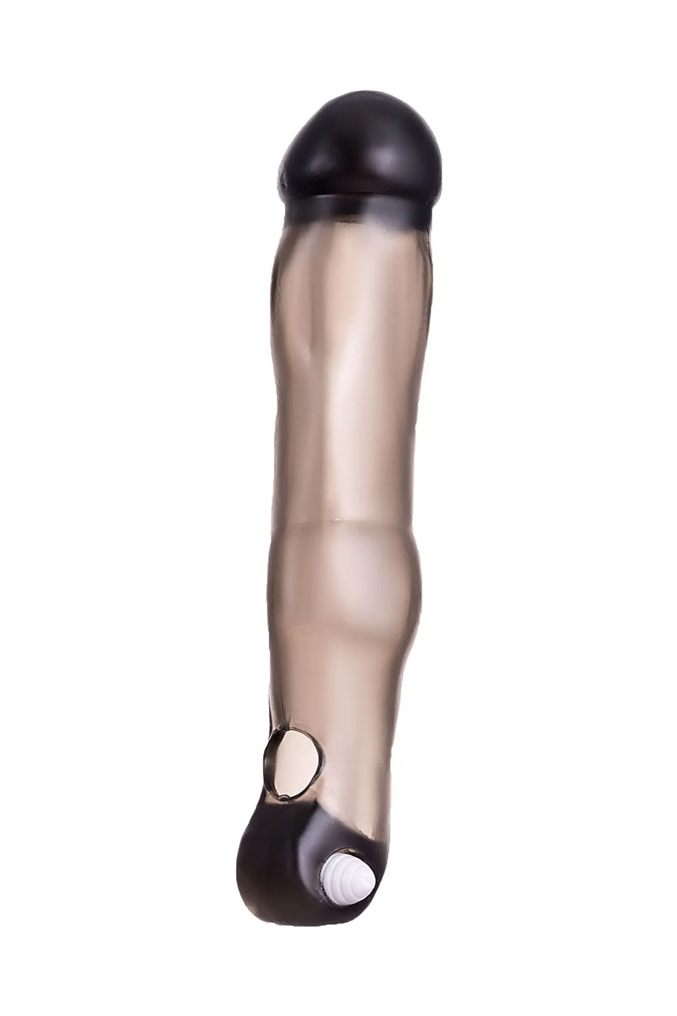 насадка toyfa xlover, для увеличения размера с вибрацией,tpe, черная прозрачная, 19,4 см в Новом Уренгое