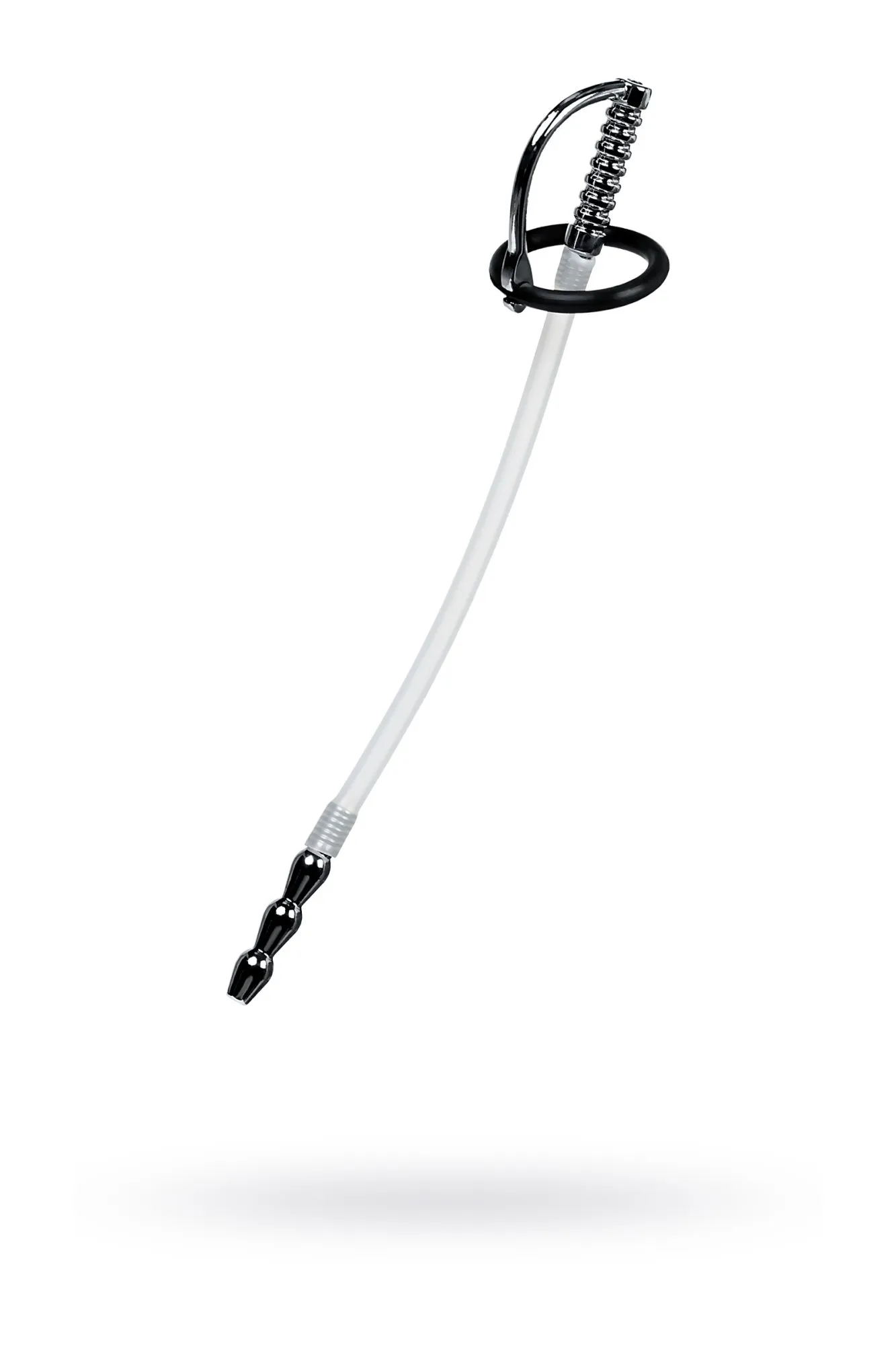 уретральный катетер metal by toyfa, со сменными фиксирующими кольцами, силикон, серебряный в Новом Уренгое