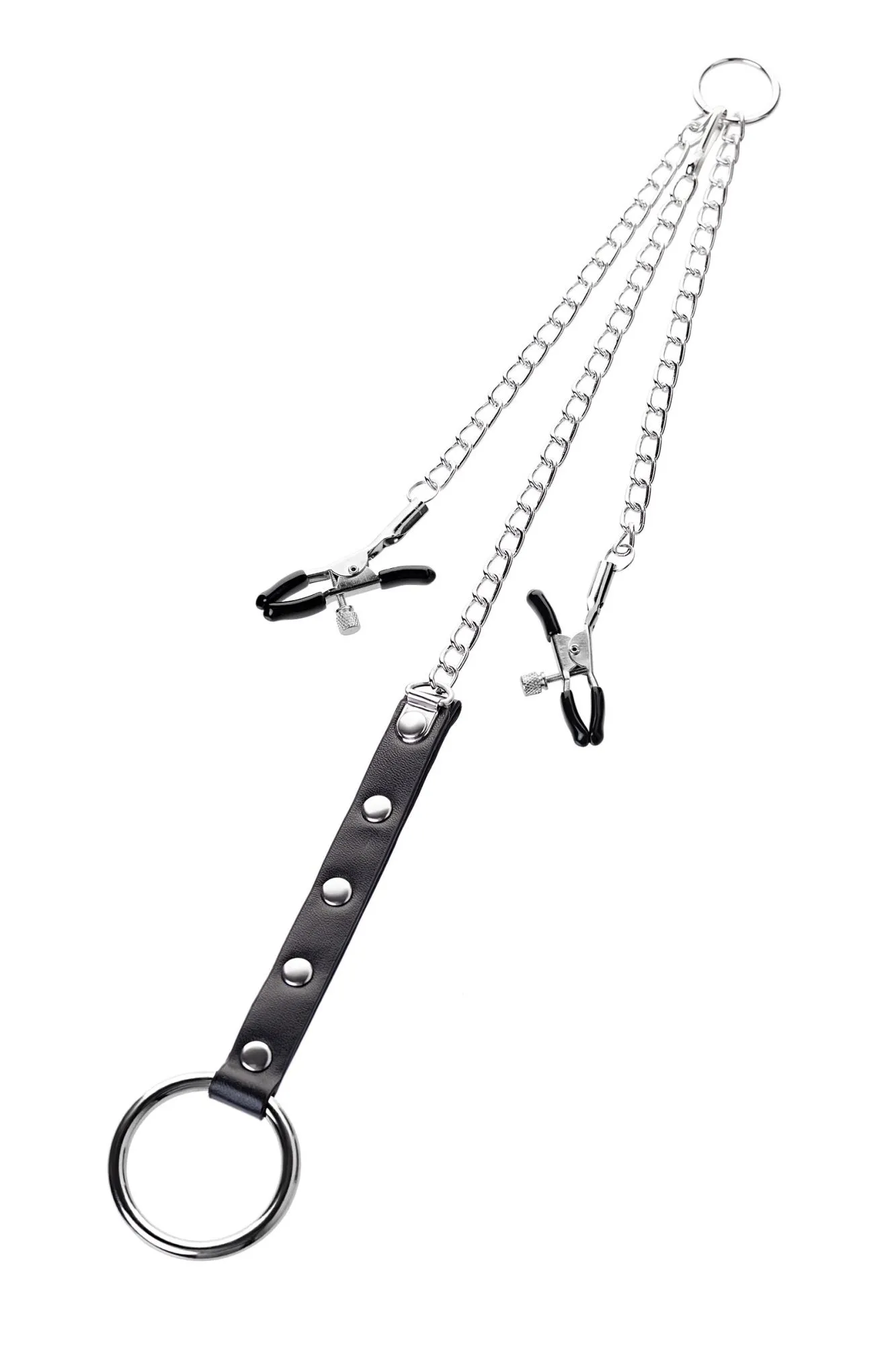 зажимы для сосков toyfa metal с кольцом для пениса, серебряные, 60 см в Новом Уренгое