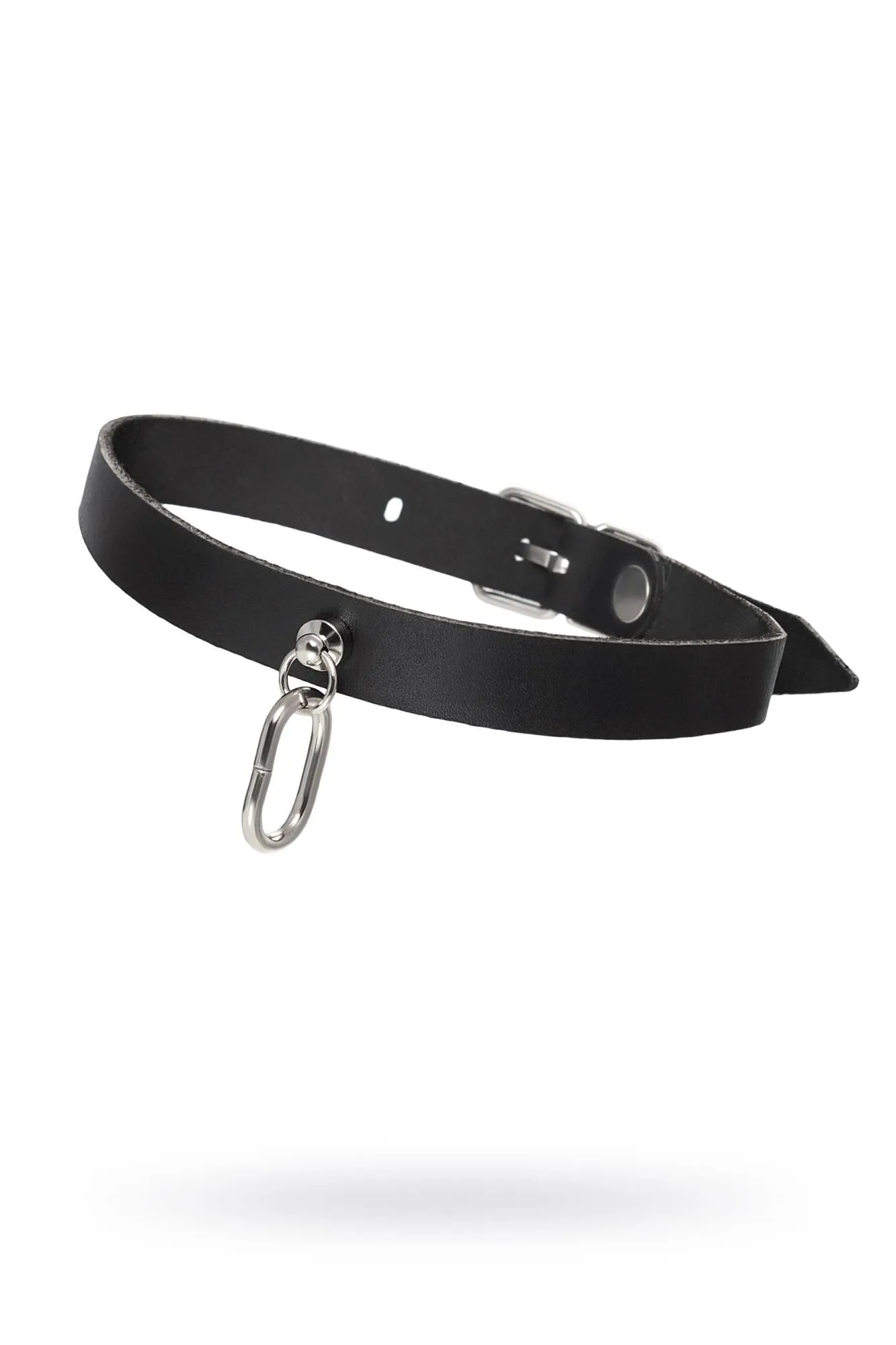 чокер pecado bdsm, с овальным кольцом, натуральная кожа, чёрный в Новом Уренгое