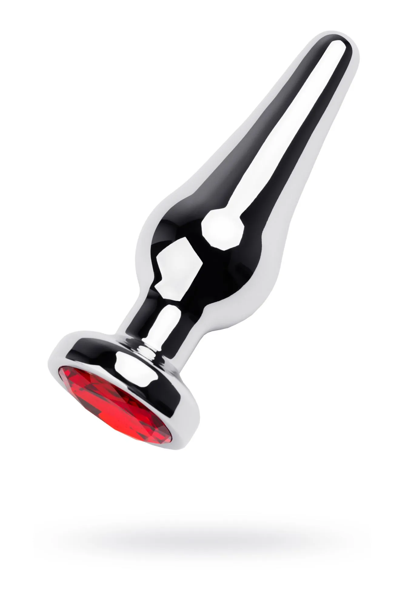 анальная втулка metal by toyfa, металл, серебряная, с красным кристаллом,12 см, ø 4 см, 195 г в Новом Уренгое