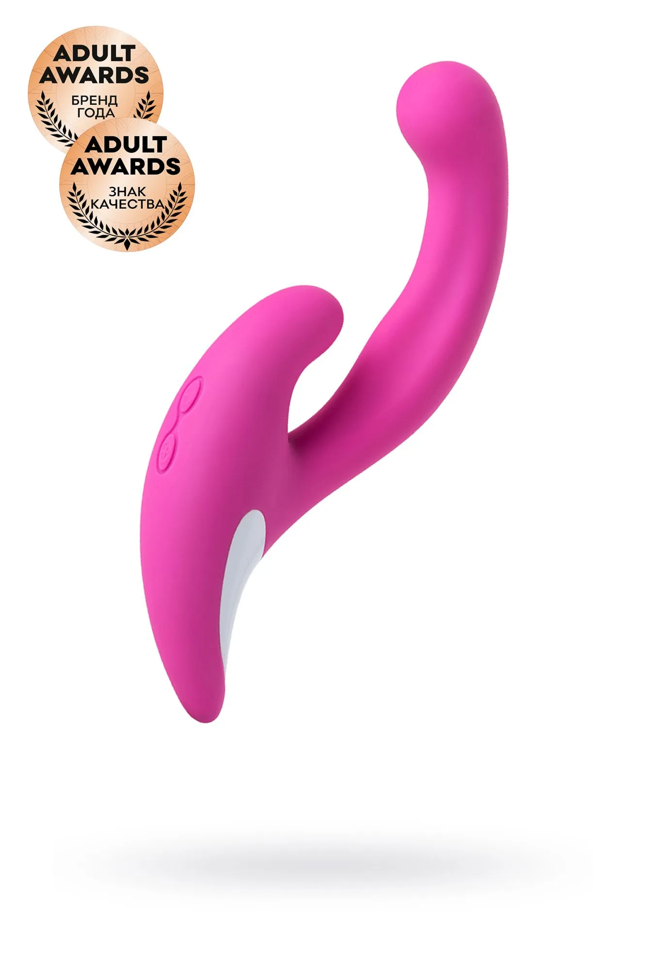 эргономичный вибратор для двойной стимуляции jos javi, силикон, розовый, 22 см в Новом Уренгое