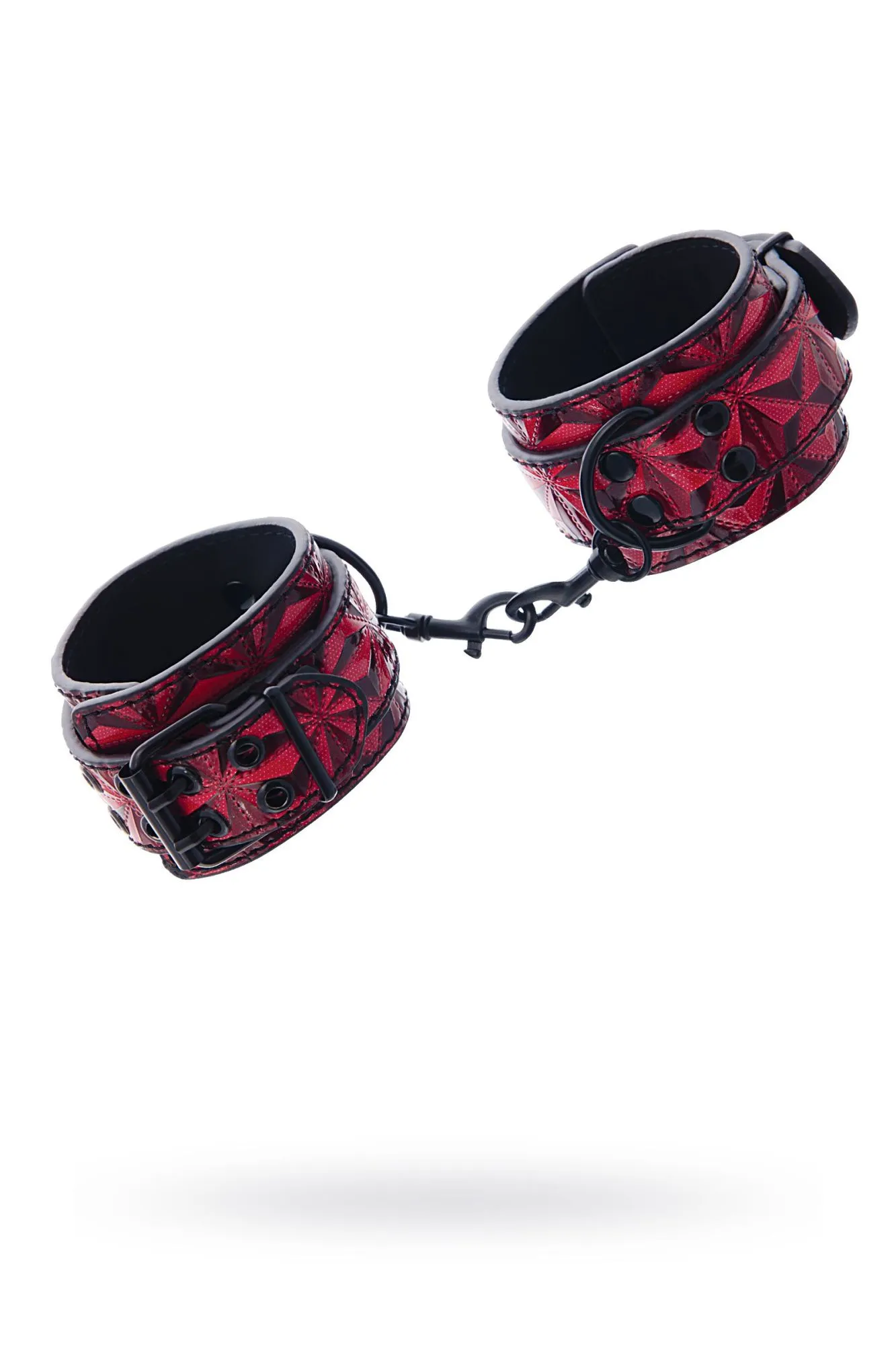 наручники toyfa theatre из материала с 3d эффектом, красные, 27 см в Новом Уренгое