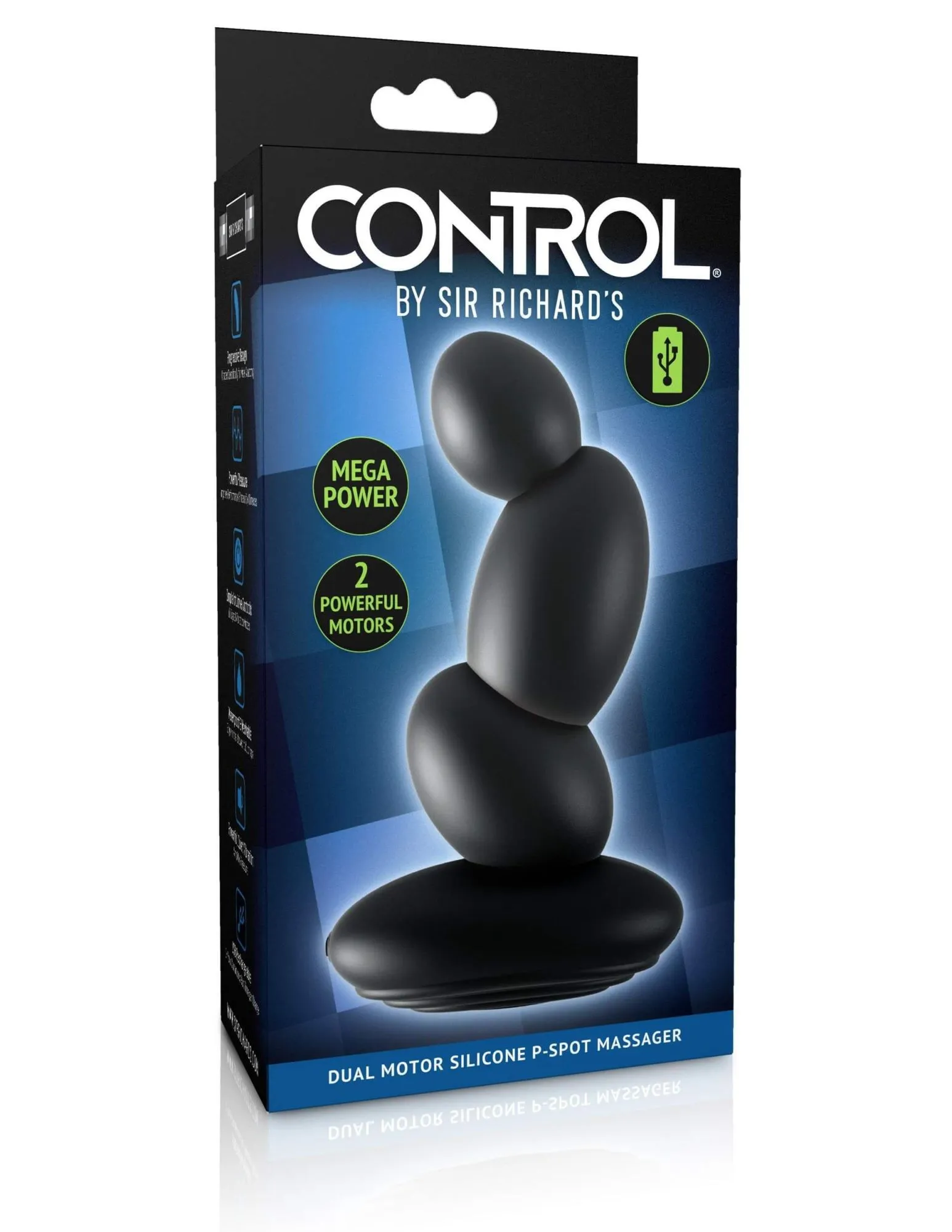анальный массажер control by sir richards dual motor silicone pspot massager, чёрный в Новом Уренгое