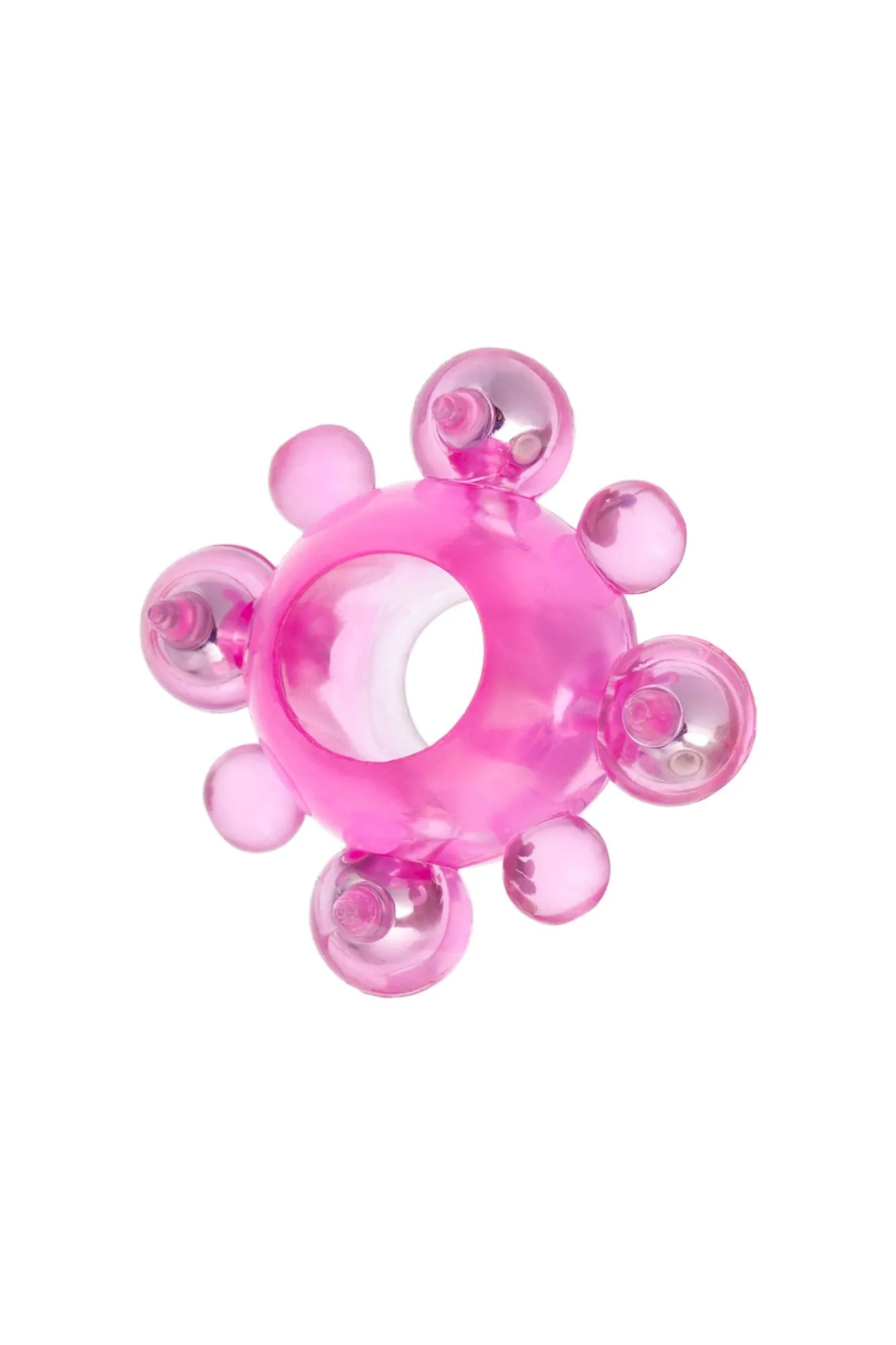 эрекционное кольцо с бусинками toyfa, tpe, розовый в Новом Уренгое