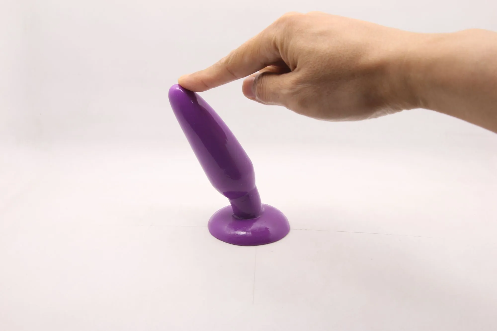 анальная пробка с присоской 3,7 см purple bi-017001r в Новом Уренгое