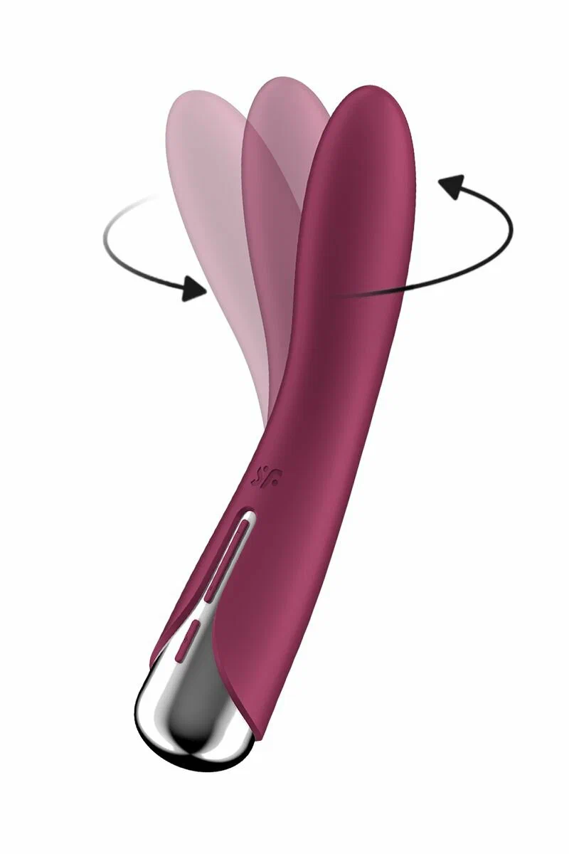 вибратор для точки g  с ротацией satisfyer spinning vibe 1, силикон, бордовый, 17,8 см в Новом Уренгое